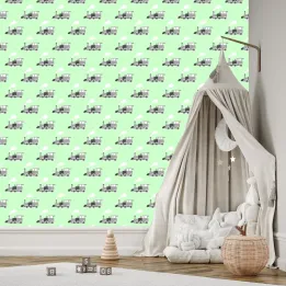 Tapeta Bajkowe Parowozy Retro – Kolejowa Ilustracja w Stylu Vintage