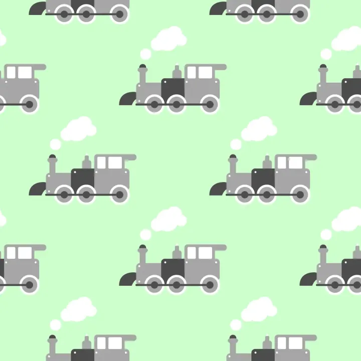 Tapeta Bajkowe Parowozy Retro – Kolejowa Ilustracja w Stylu Vintage – produkt