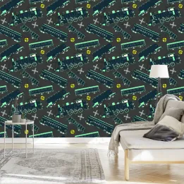 Tapeta Kolorowe Parowozy – Kolejowa Nostalgia w Stylu Vintage