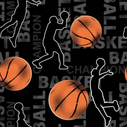 Tapeta Koszykarze – Sportowy Motyw z Sylwetkami i Piłkami