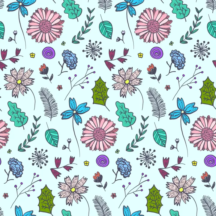Tapeta Dla Dzieci – Kwiaty, Liście i Jagody w Botanicznym Motywie – produkt