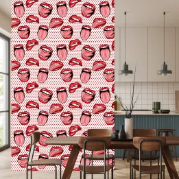 Tapeta Usta – Stylizowane Usta w Stylu Pop-Art