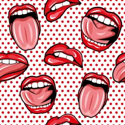 Tapeta Usta – Stylizowane Usta w Stylu Pop-Art