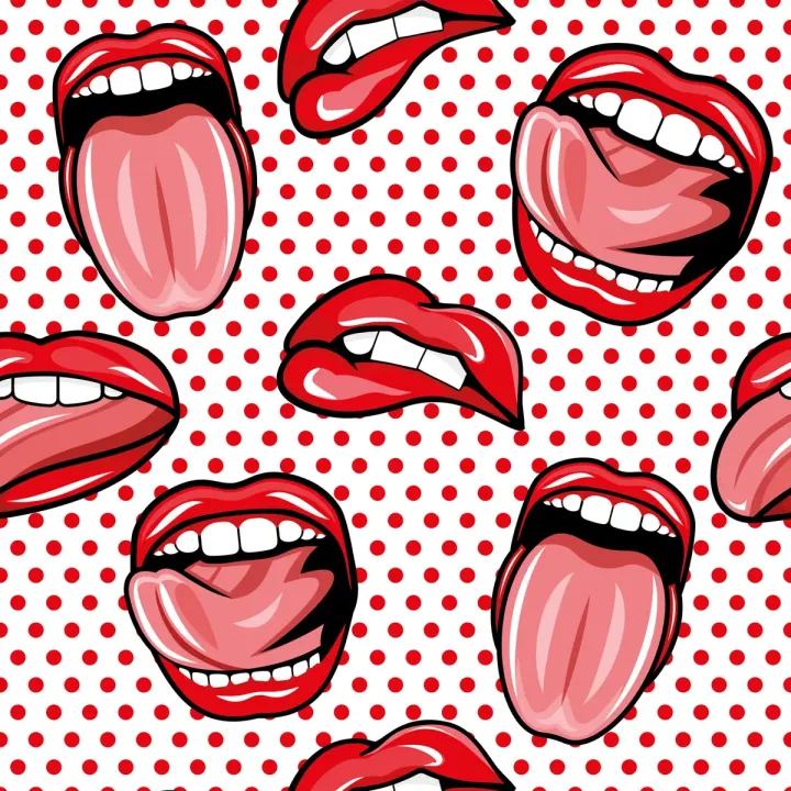Tapeta Usta – Stylizowane Usta w Stylu Pop-Art – produkt