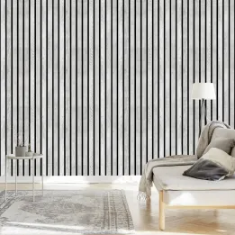 Tapeta Lamele – Geometryczna Imitacja Drewna w Monochromie