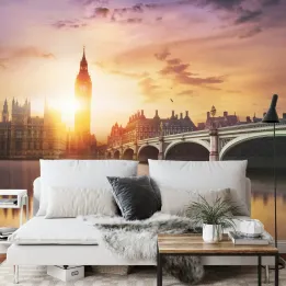 Fototapeta Londyn Big Ben – Panorama Westminsteru o Zachodzie Słońca
