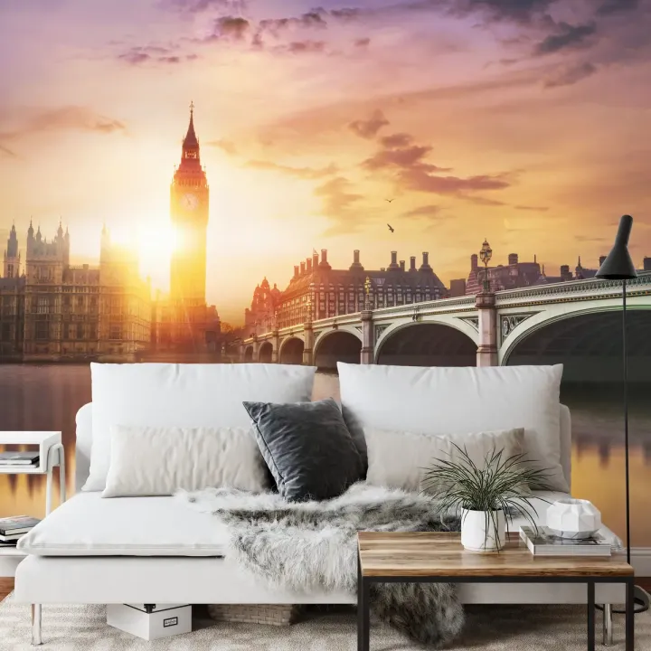Fototapeta Londyn Big Ben – Panorama Westminsteru o Zachodzie Słońca