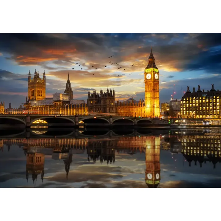 Fototapeta Londyn Nocą – Big Ben i Skyline nad Tamizą – produkt