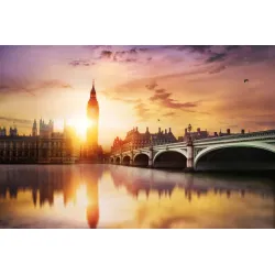 Fototapeta Londyn Big Ben – Panorama Westminsteru o Zachodzie Słońca