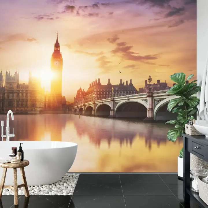 Fototapeta Londyn Big Ben – Panorama Westminsteru o Zachodzie Słońca