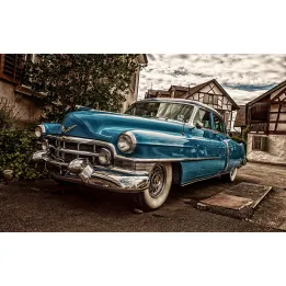 Obraz Klasyczny Samochód – Cadillac Eldorado z Lat 50. w Miejskiej Scenerii