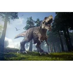 Fototapeta Tyranozaur W Lesie – Dinozaury i Krajobraz Leśny