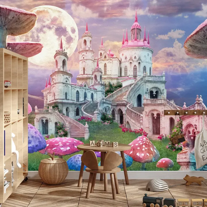 Fototapeta Zamek W Fantastycznej Krainie – Magiczne Królestwo i Baśniowy Krajobraz