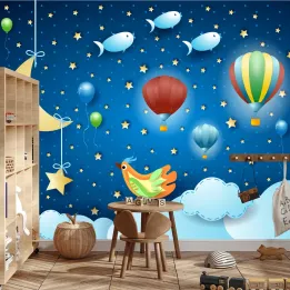 Fototapeta Magiczna Noc – Księżyc i Gwiazdy na Niebie