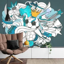 Fototapeta Piłka Nożna Graffiti – Street Art i Sportowa Energia