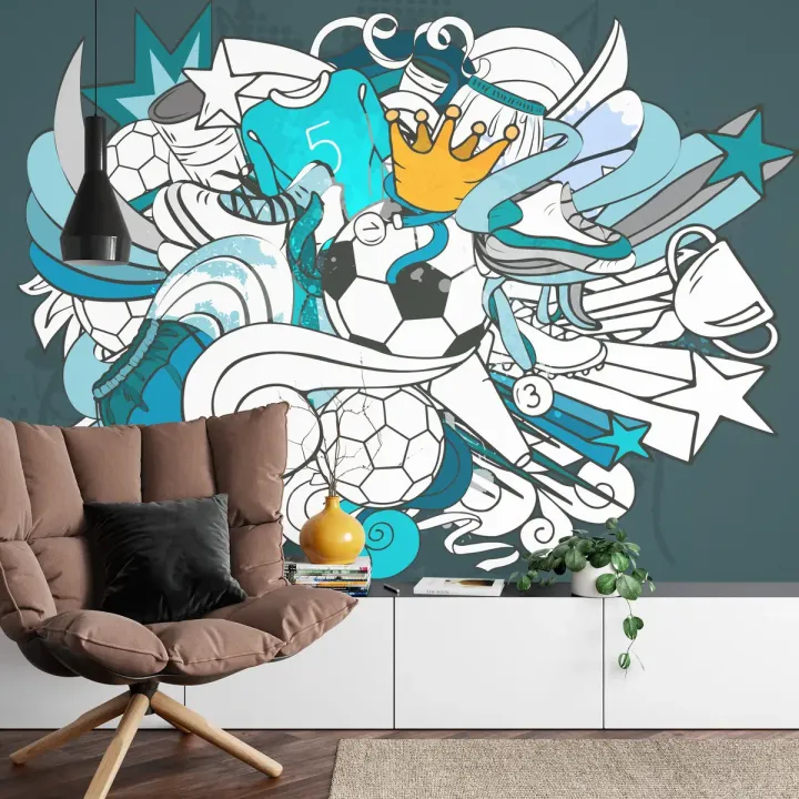 Fototapeta Piłka Nożna Graffiti – Street Art i Sportowa Energia