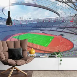 Fototapeta Stadion Piłka Nożna – Boisko i Trybuny Pełne Emocji
