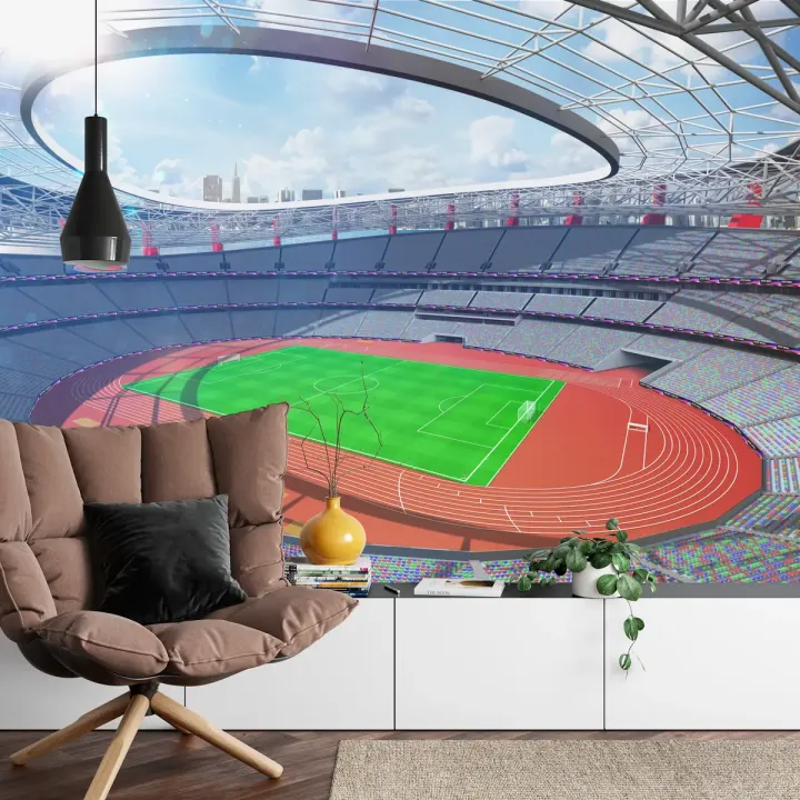 Fototapeta Stadion Piłka Nożna – Boisko i Trybuny Pełne Emocji