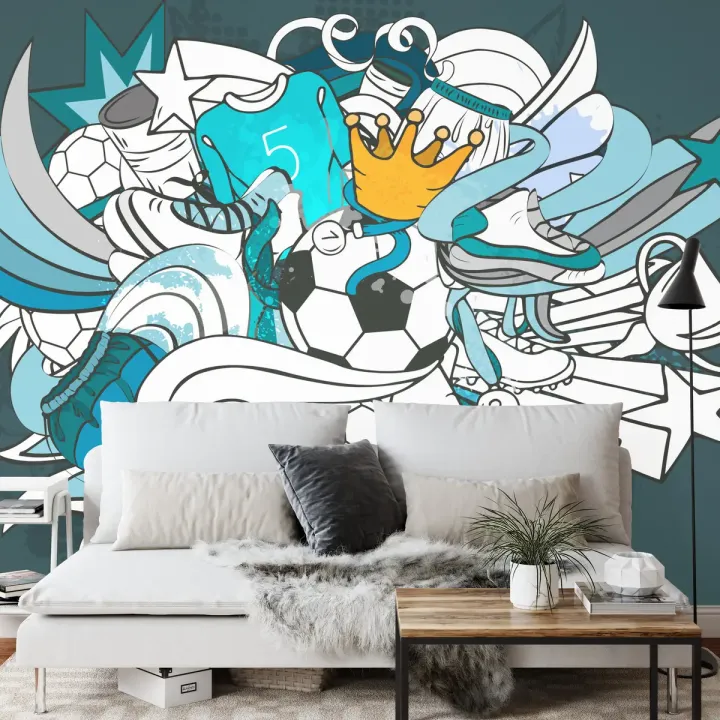 Fototapeta Piłka Nożna Graffiti – Street Art i Sportowa Energia