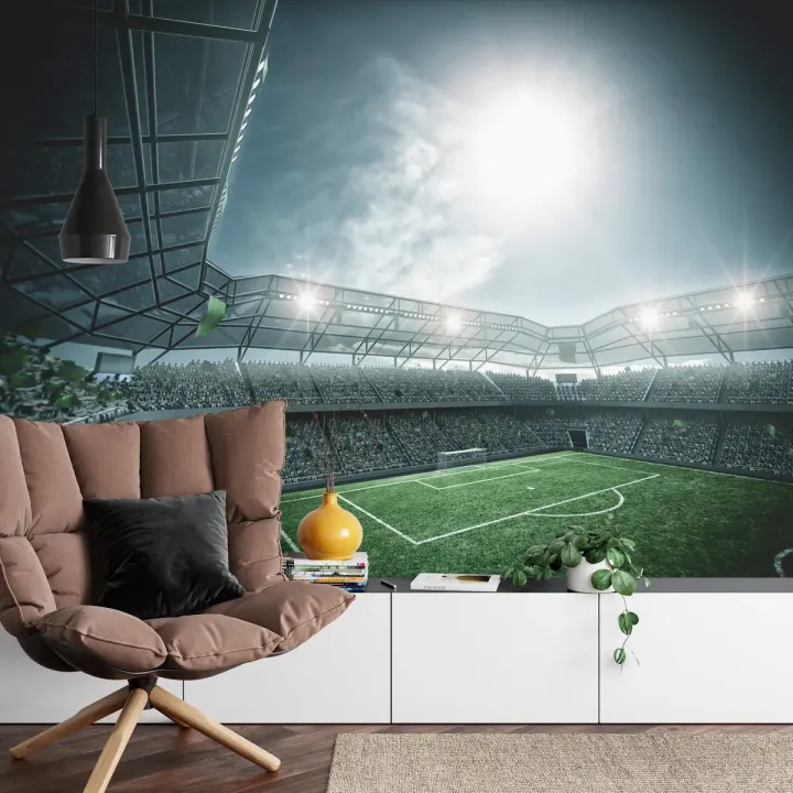 Fototapeta Stadion Piłka Nożna – Atmosfera Meczu na Trybunach