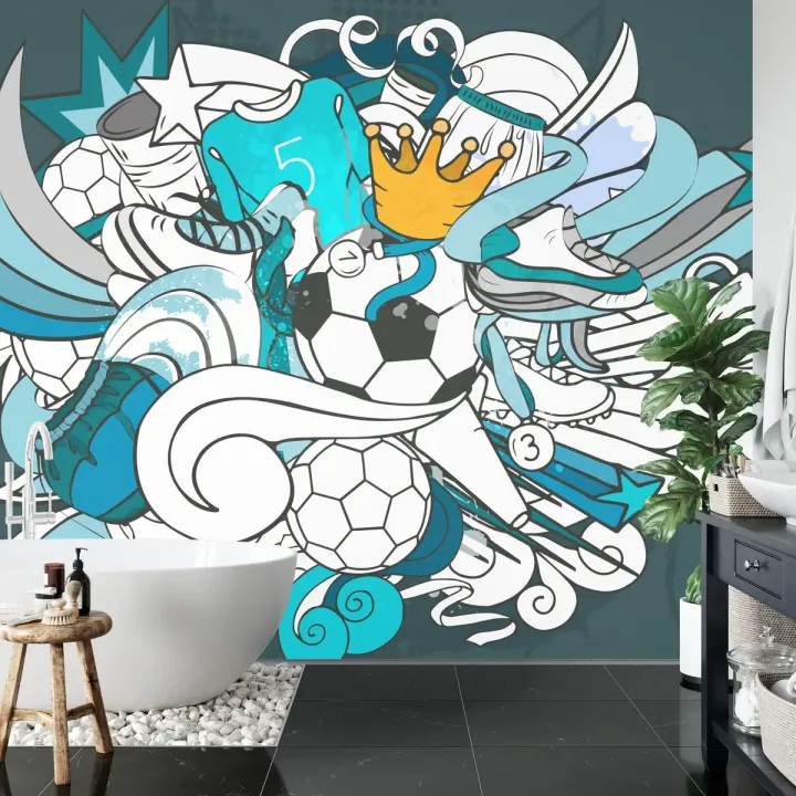 Fototapeta Piłka Nożna Graffiti – Street Art i Sportowa Energia