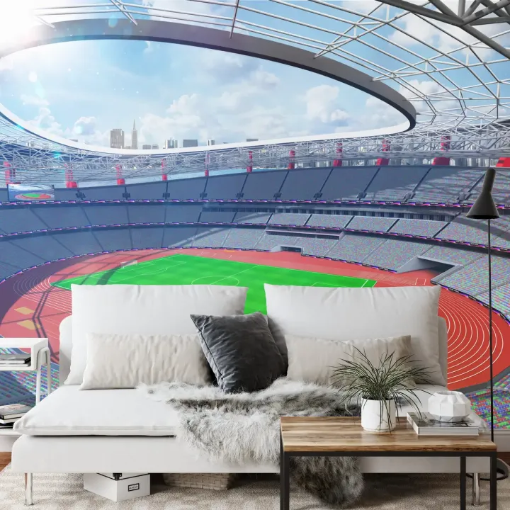 Fototapeta Stadion Piłka Nożna – Boisko i Trybuny Pełne Emocji