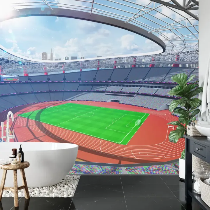 Fototapeta Stadion Piłka Nożna – Boisko i Trybuny Pełne Emocji