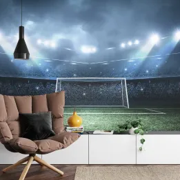 Fototapeta Stadion Piłkarski – Atmosfera Meczu i Sportowe Emocje