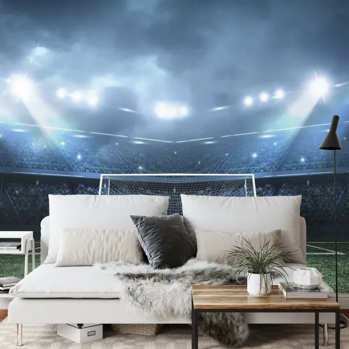 Fototapeta Stadion Piłkarski – Atmosfera Meczu i Sportowe Emocje