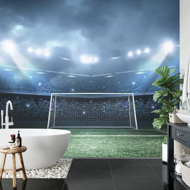 Fototapeta Stadion Piłkarski – Atmosfera Meczu i Sportowe Emocje