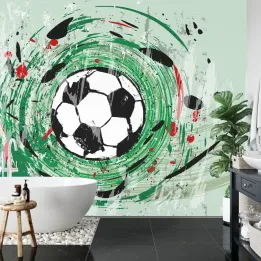 Fototapeta Sportowa Piłka Nożna – Abstrakcyjna Grafika w Stylu Street Art