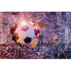 Fototapeta Sportowa 3D Piłka – Dynamika Futbolu na Ścianie