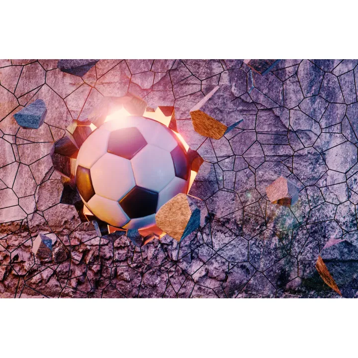 Fototapeta Sportowa 3D Piłka – Dynamika Futbolu na Ścianie – produkt