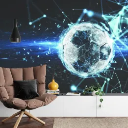 Fototapeta Piłka Nożna – Abstrakcja Geometryczna i Sieć Połączeń