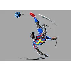 Fototapeta Piłkarz Robiący Przewrotkę – Dynamika Futbolu na Ścianie