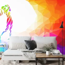 Fototapeta Abstrakcyjna Golfistka – Geometryczna Sylwetka w Stylu Sportowym