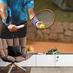 Fototapeta Serwujący Tenisista – Akcja na Kortach Wimbledonu