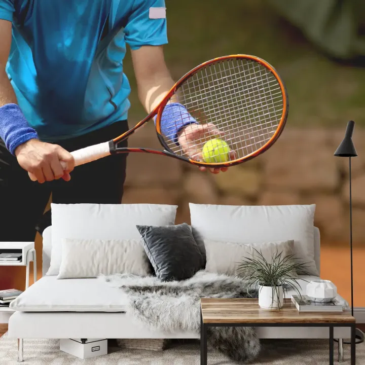Fototapeta Serwujący Tenisista – Akcja na Kortach Wimbledonu