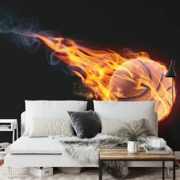 Fototapeta Ognista Piłka Koszykowa – Dynamiczna Energia Sportu