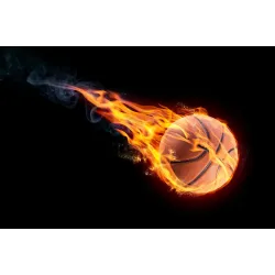 Fototapeta Ognista Piłka Koszykowa – Dynamiczna Energia Sportu