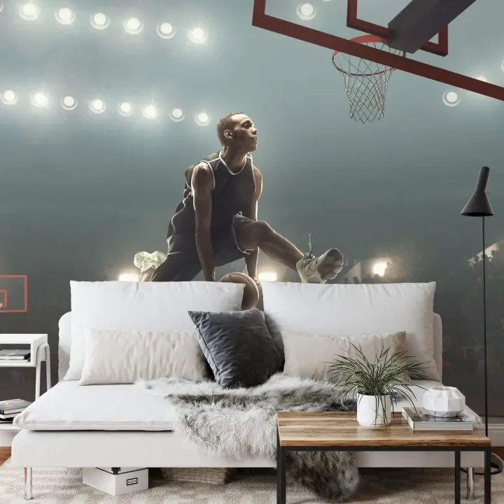Fototapeta Koszykarz W Powietrzu – Akcja Sportowa i Gwiazda NBA