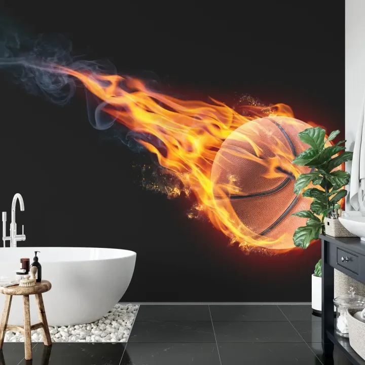 Fototapeta Ognista Piłka Koszykowa – Dynamiczna Energia Sportu