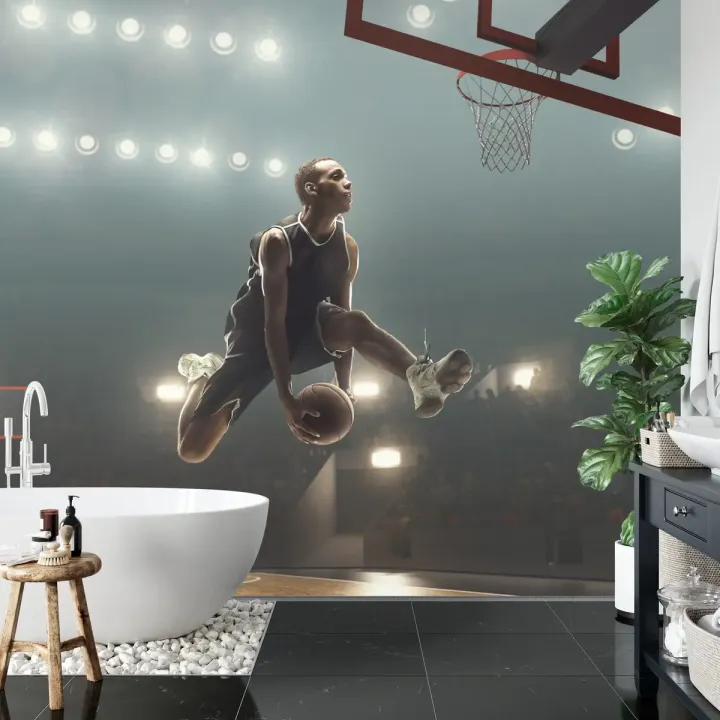 Fototapeta Koszykarz W Powietrzu – Akcja Sportowa i Gwiazda NBA