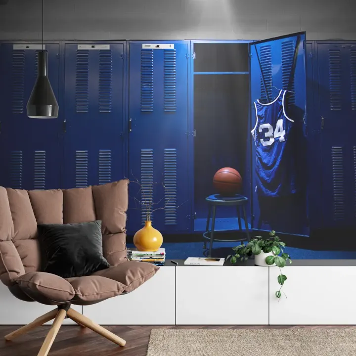 Fototapeta Szatnia Drużyny Koszykówki – Sportowy Wystrój NBA