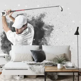 Fototapeta Golfista – Swing na Polu Golfowym