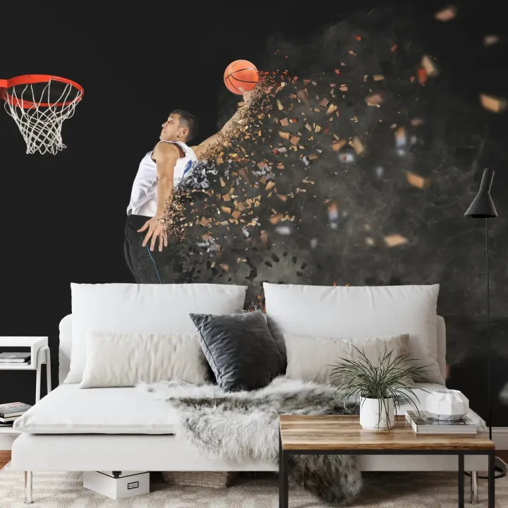 Fototapeta Koszykarz W Akcji – Dynamika Sportu na Ścianie