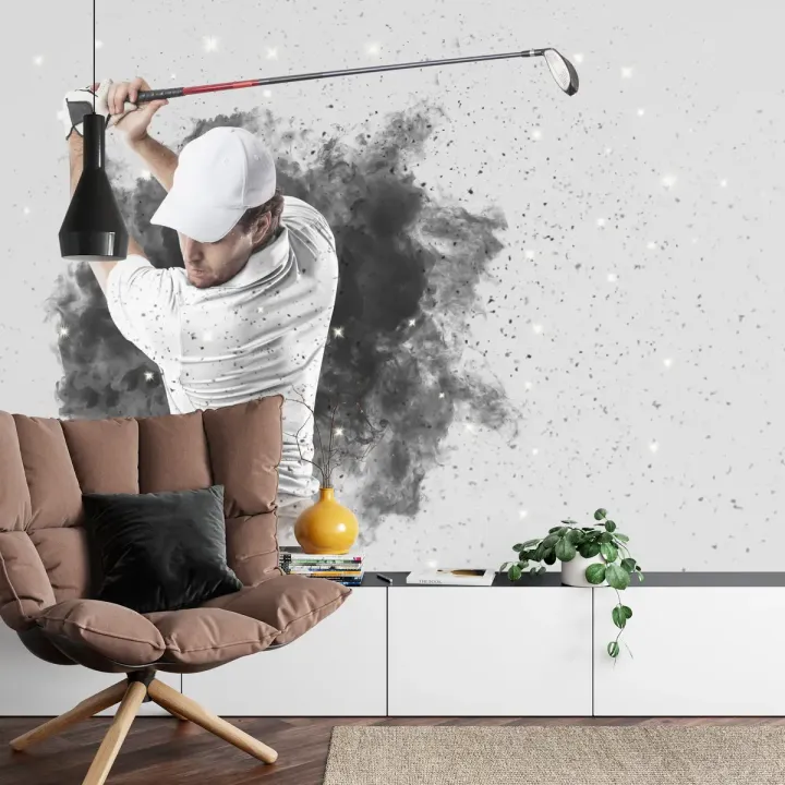 Fototapeta Golfista – Swing na Polu Golfowym