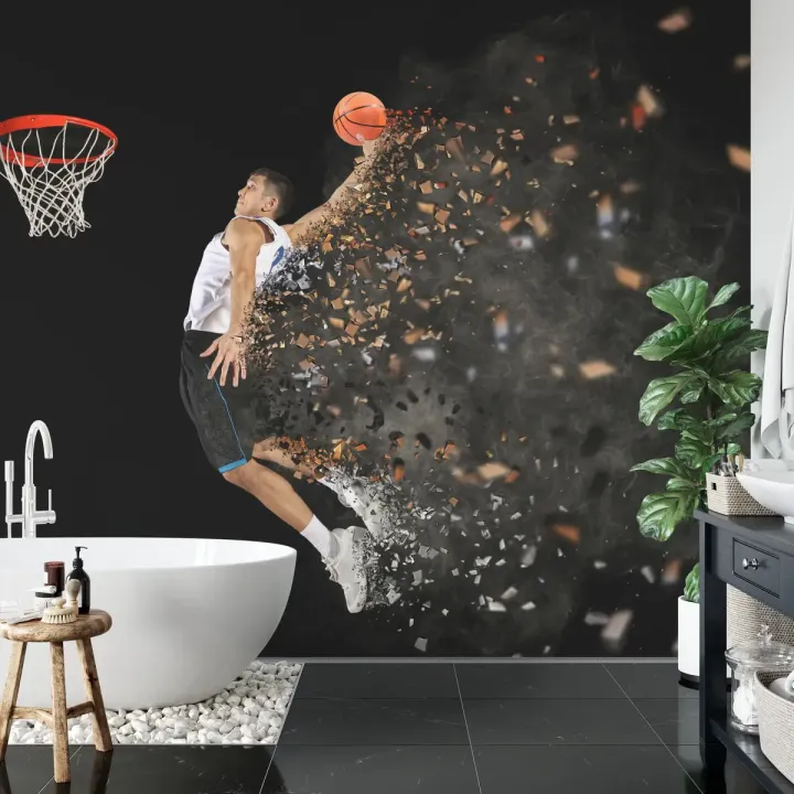 Fototapeta Koszykarz W Akcji – Dynamika Sportu na Ścianie