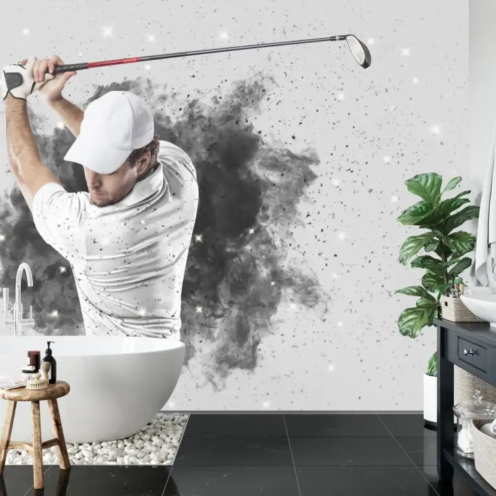 Fototapeta Golfista – Swing na Polu Golfowym