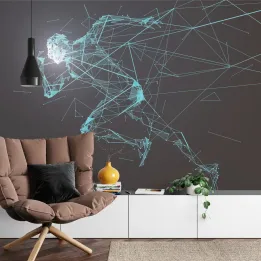 Fototapeta Geometryczny Biegacz – Dynamika Ruchu w 3D
